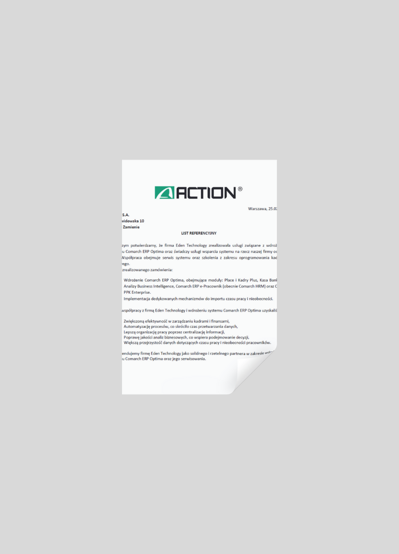 opinie eden technology Action comarch ERP optima